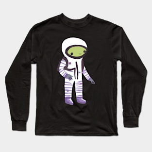 Cute Watercolor Alien Astronaut Long Sleeve T-Shirt